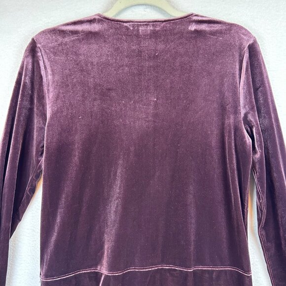 Ralph Lauren Purple Velvet Top Size S Goth Vampira Office Boho Resortwear - Picture 10 of 11